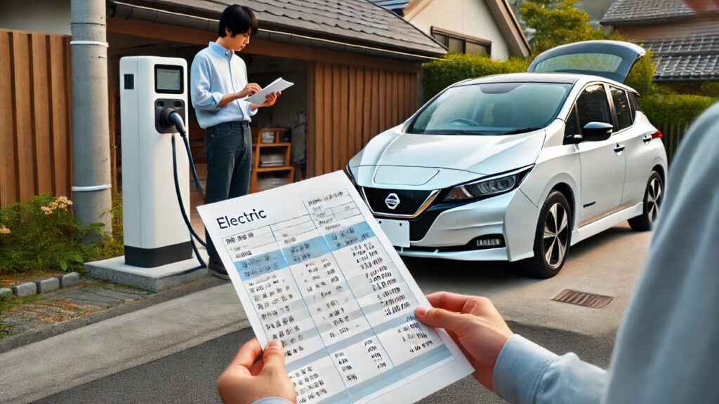 日産リーフ 充電 料金の目安